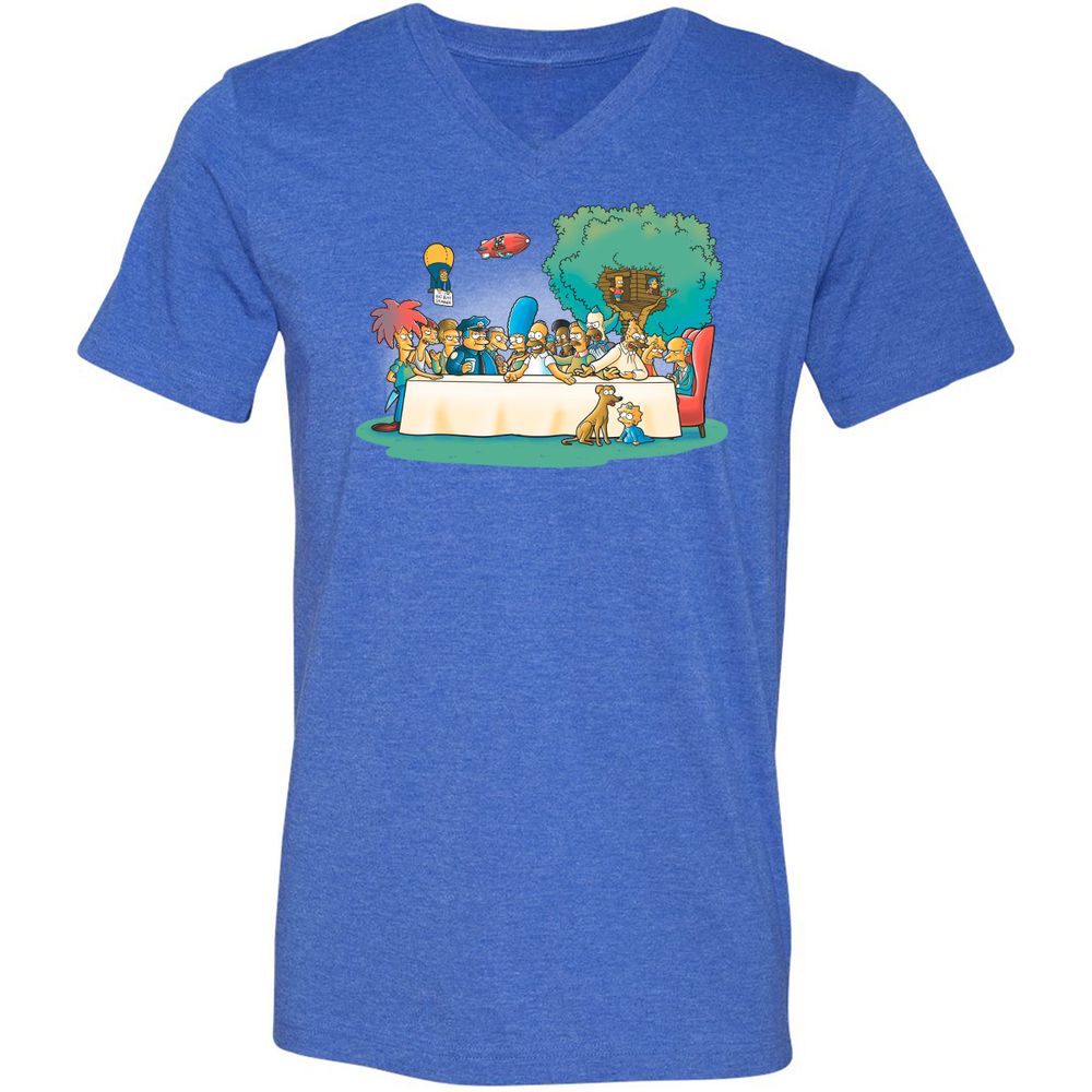 Unisex V-Neck T-Shirt - PPY3JAE6 - Heather True Royal - 14