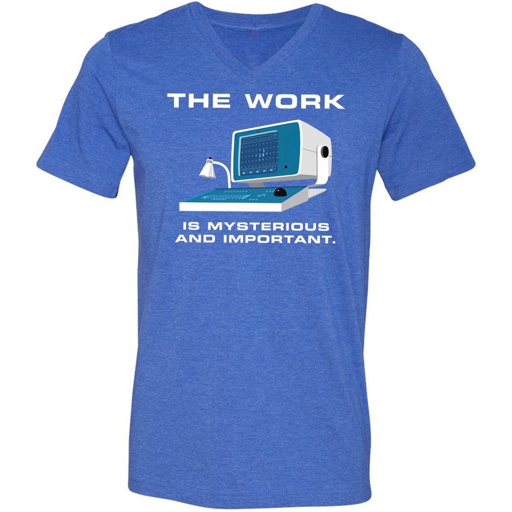 Unisex V-Neck T-Shirt - L5GJ1MAC - Heather True Royal - 14
