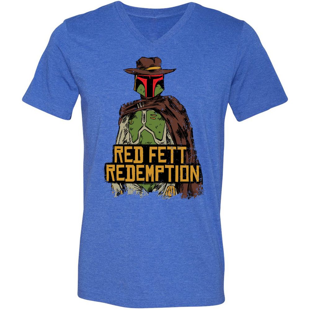 Unisex V-Neck T-Shirt - RLMBLBT8 - Heather True Royal - 14