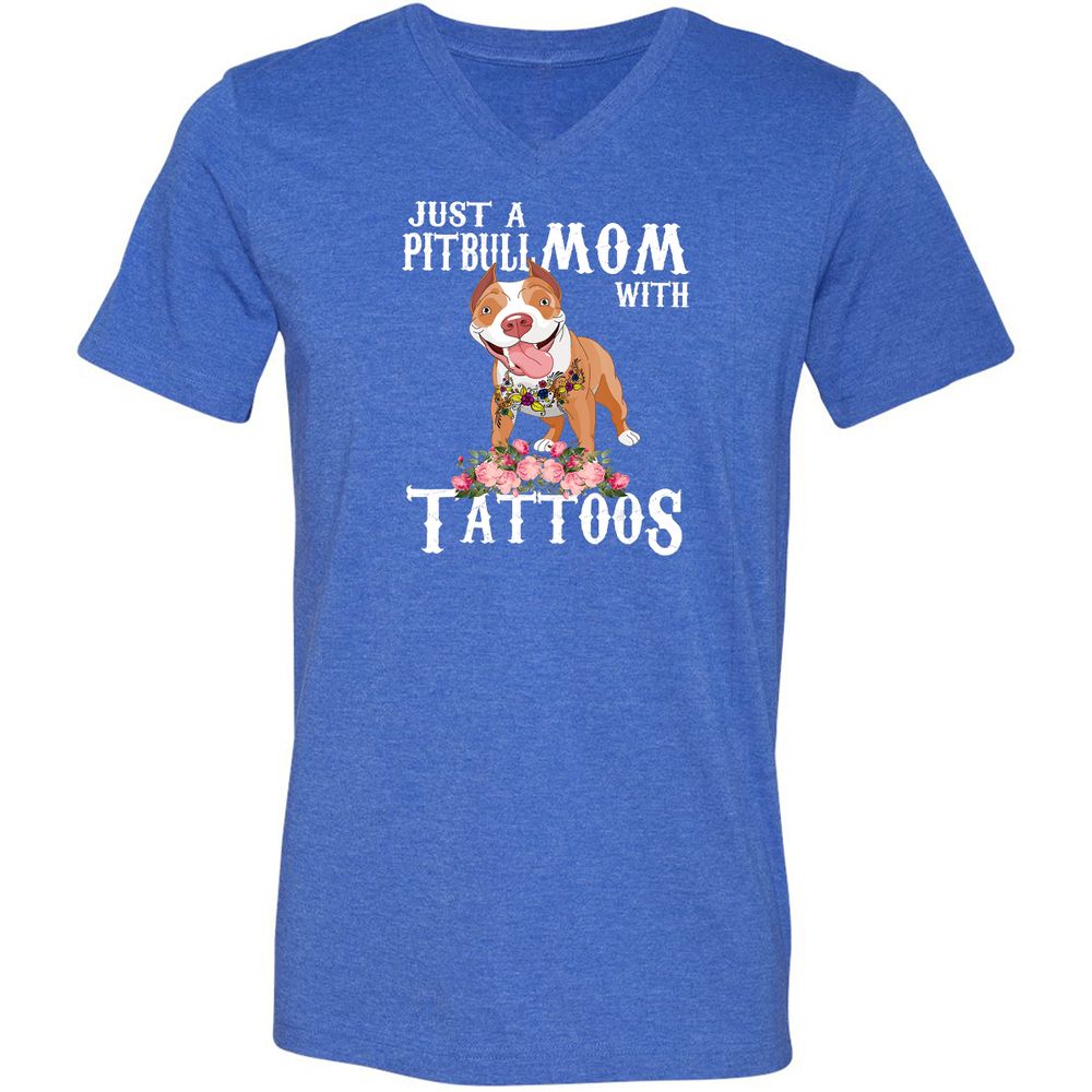 Unisex V-Neck T-Shirt - NPU6C6TL - Heather True Royal - 14
