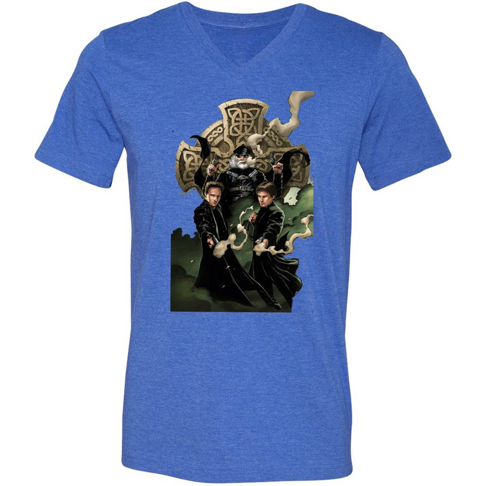 Unisex V-Neck T-Shirt - 6LBP9EX1 - Heather True Royal - 14