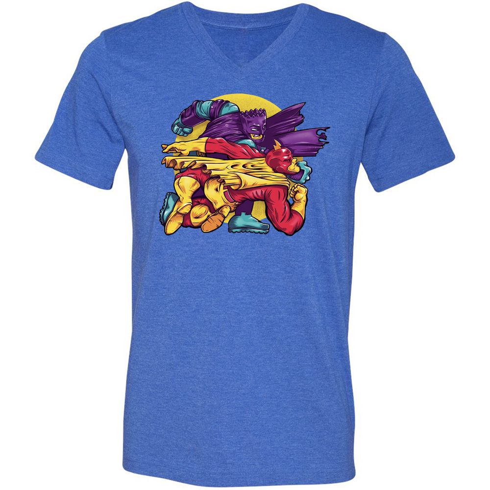 Unisex V-Neck T-Shirt - Y2S4BER6 - Heather True Royal - 14