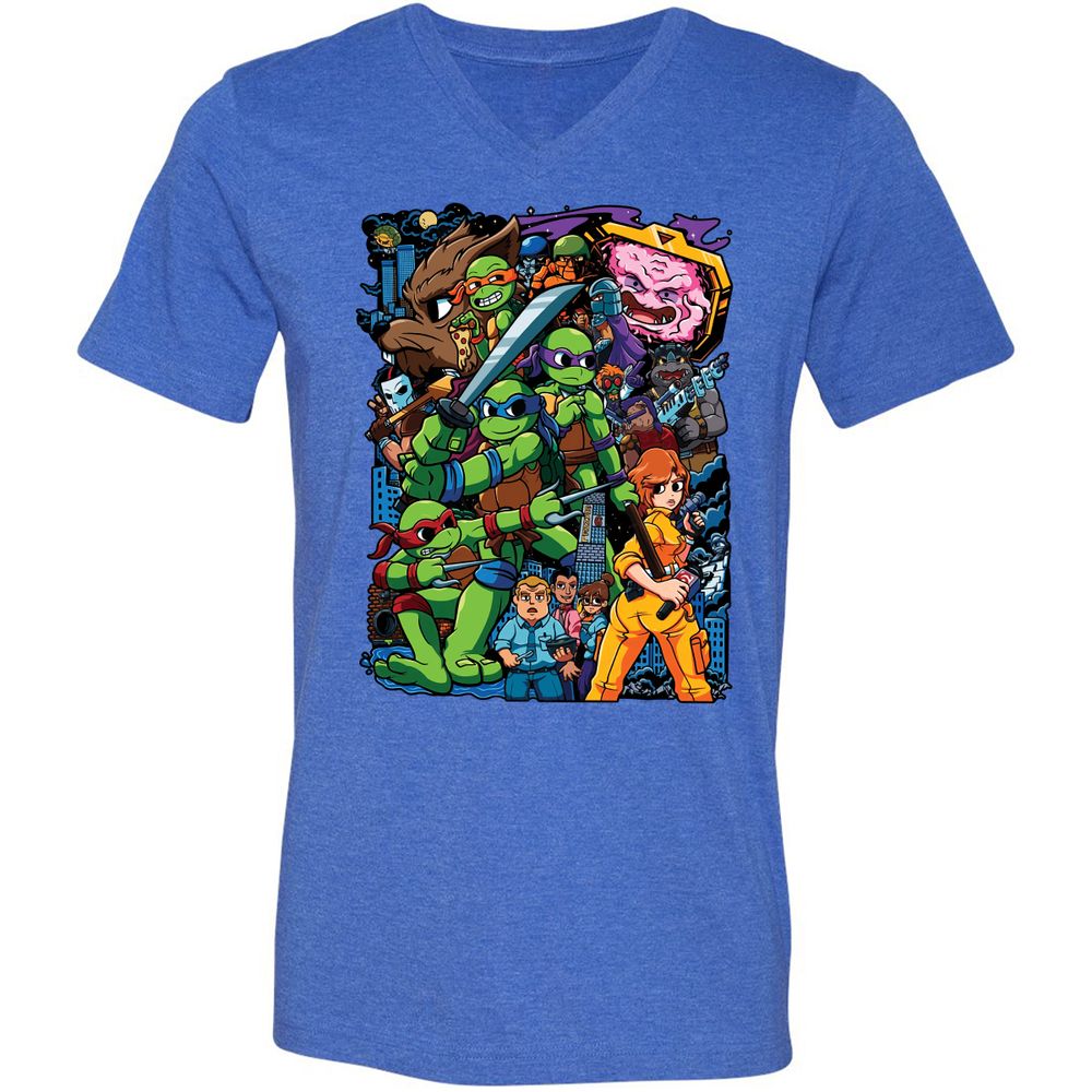 Unisex V-Neck T-Shirt - 4VM2SEBE - Heather True Royal - 14