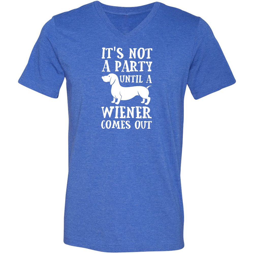 Unisex V-Neck T-Shirt - S75XQZDB - Heather True Royal - 14