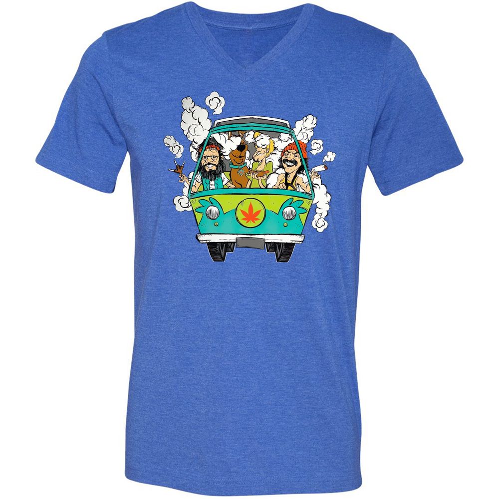 Unisex V-Neck T-Shirt - 417KPKT3 - Heather True Royal - 14
