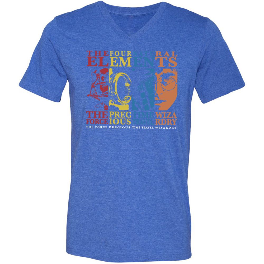 Unisex V-Neck T-Shirt - 197S5HRM - Heather True Royal - 14