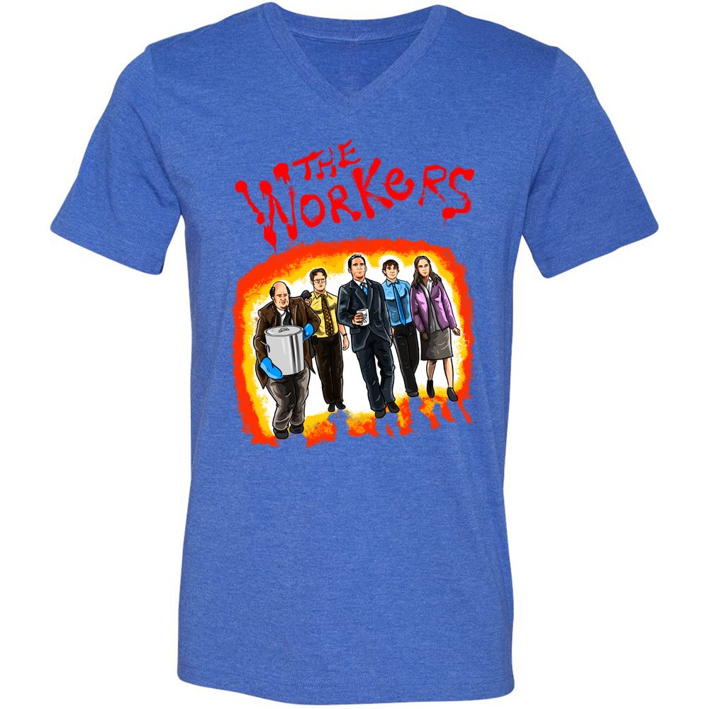 Unisex V-Neck T-Shirt - GPRF7D66 - Heather True Royal - 14