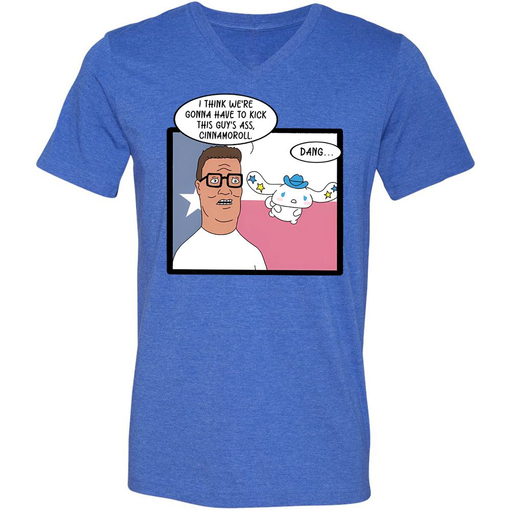 Unisex V-Neck T-Shirt - 78JRJWKD - Heather True Royal - 14