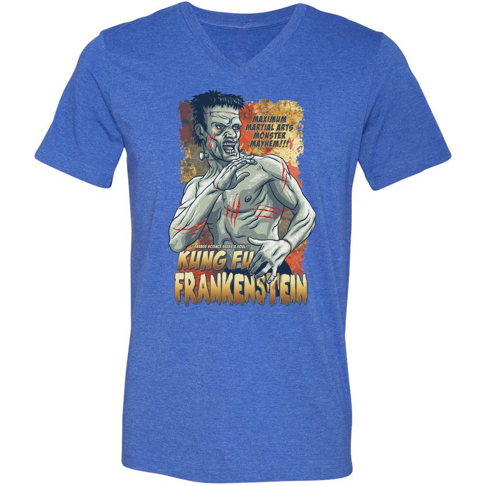 Unisex V-Neck T-Shirt - BL8ZUPR9 - Heather True Royal - 14