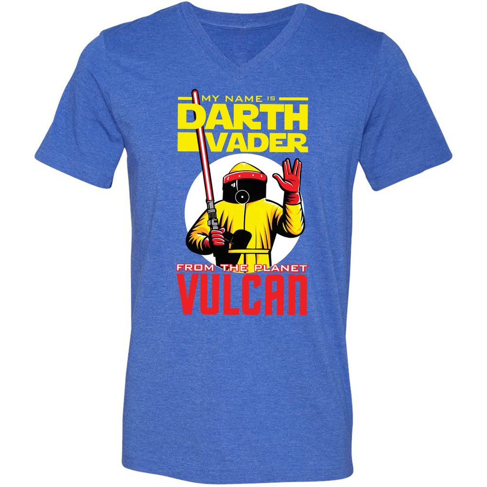 Unisex V-Neck T-Shirt - Q51AMG5G - Heather True Royal - 14