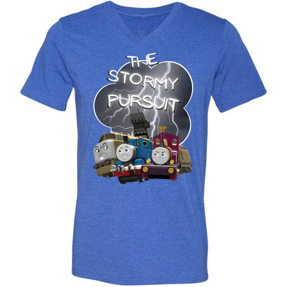 Unisex V-Neck T-Shirt - 465VYU2L - Heather True Royal - 14