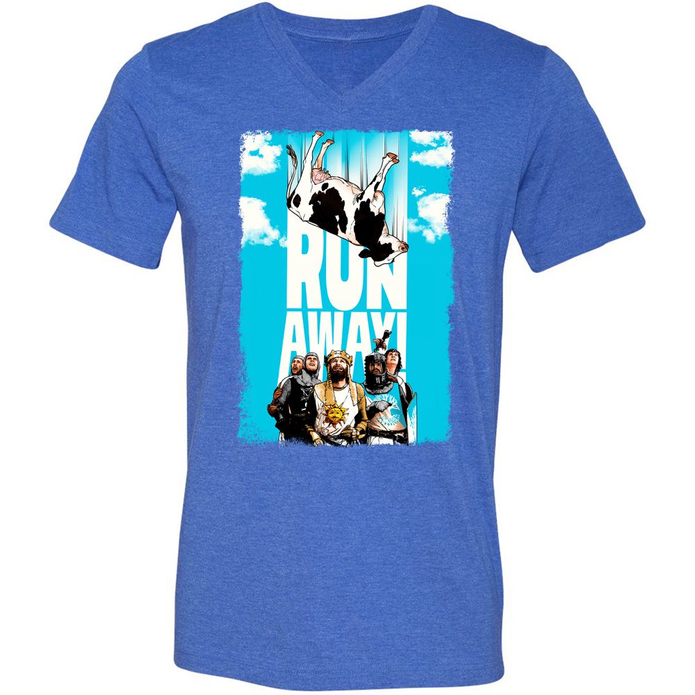 Unisex V-Neck T-Shirt - HV4JJQPW - Heather True Royal - 14