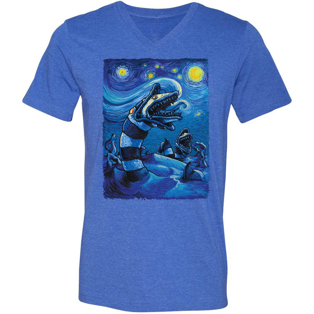 Unisex V-Neck T-Shirt - KTGJBJ3R - Heather True Royal - 14