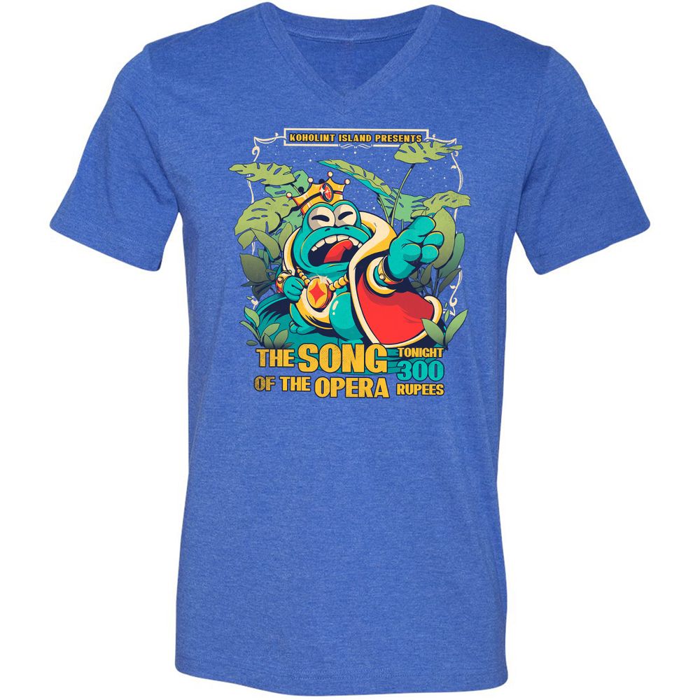 Unisex V-Neck T-Shirt - BZCJVKEW - Heather True Royal - 14