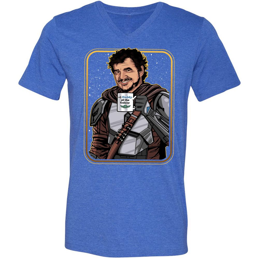 Unisex V-Neck T-Shirt - MGHKXFPU - Heather True Royal - 14