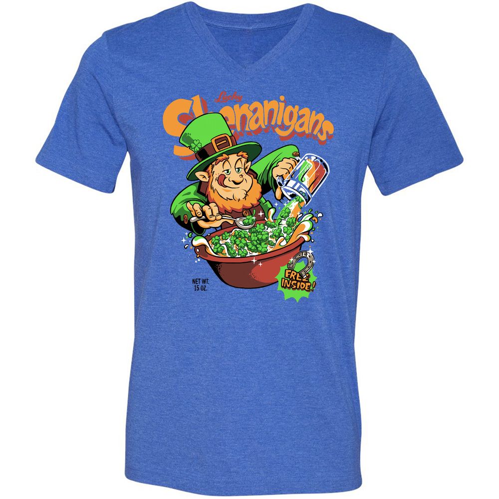 Unisex V-Neck T-Shirt - 9STXQUED - Heather True Royal - 14