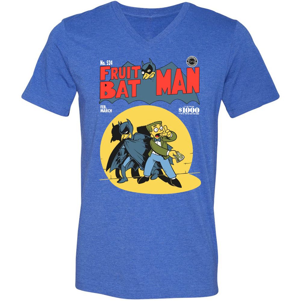 Unisex V-Neck T-Shirt - BVDYJBS7 - Heather True Royal - 14