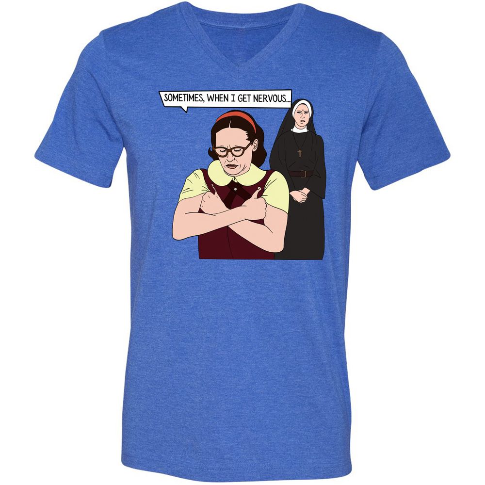Unisex V-Neck T-Shirt - 276FPWN7 - Heather True Royal - 14