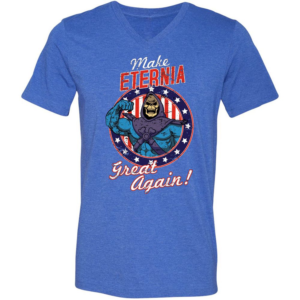 Unisex V-Neck T-Shirt - BD83X9MU - Heather True Royal - 14