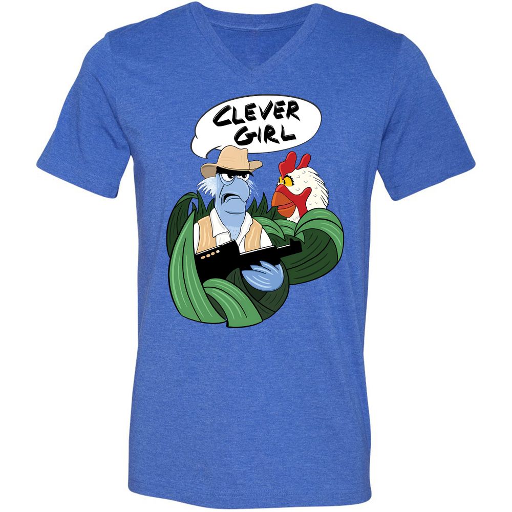 Unisex V-Neck T-Shirt - ZTP5KQZD - Heather True Royal - 14