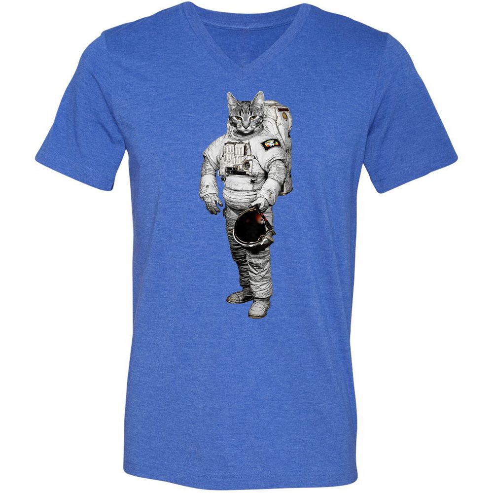 Unisex V-Neck T-Shirt - TGUTLRK6 - Heather True Royal - 14