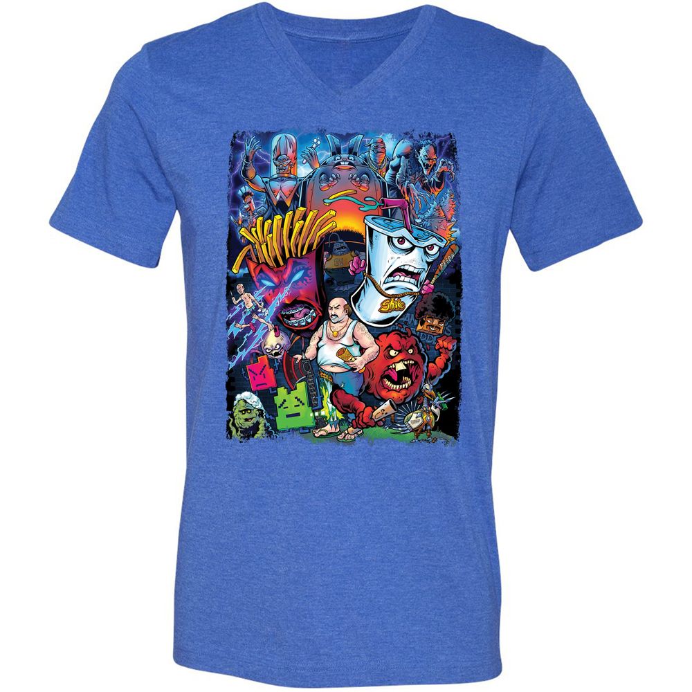 Unisex V-Neck T-Shirt - R9L8J571 - Heather True Royal - 14