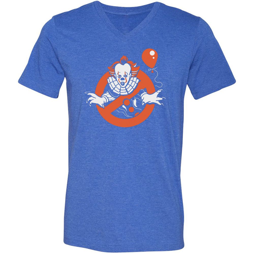 Unisex V-Neck T-Shirt - XKB52YNK - Heather True Royal - 14