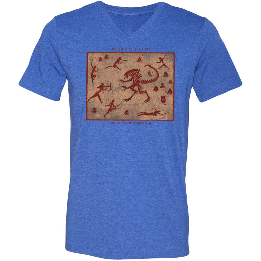 Unisex V-Neck T-Shirt - TM5UC5FG - Heather True Royal - 14