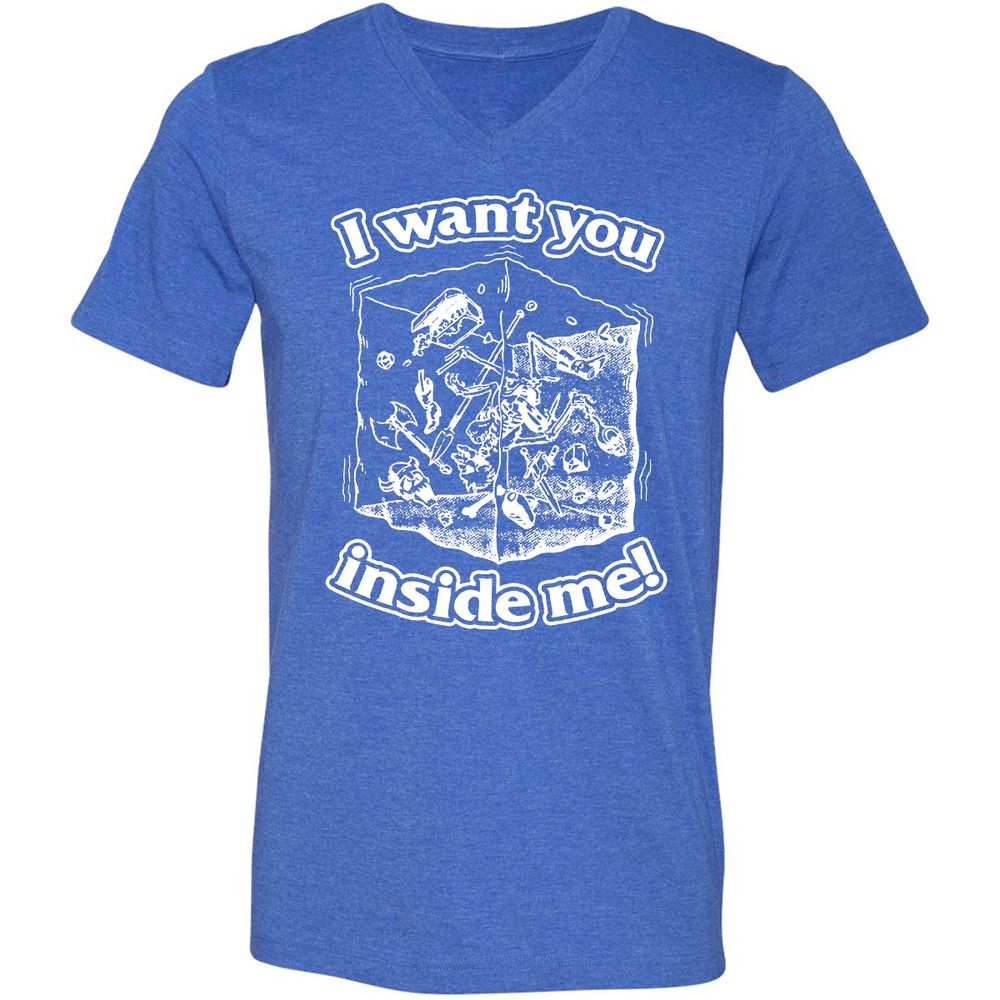 Unisex V-Neck T-Shirt - 3ANWMR1T - Heather True Royal - 14