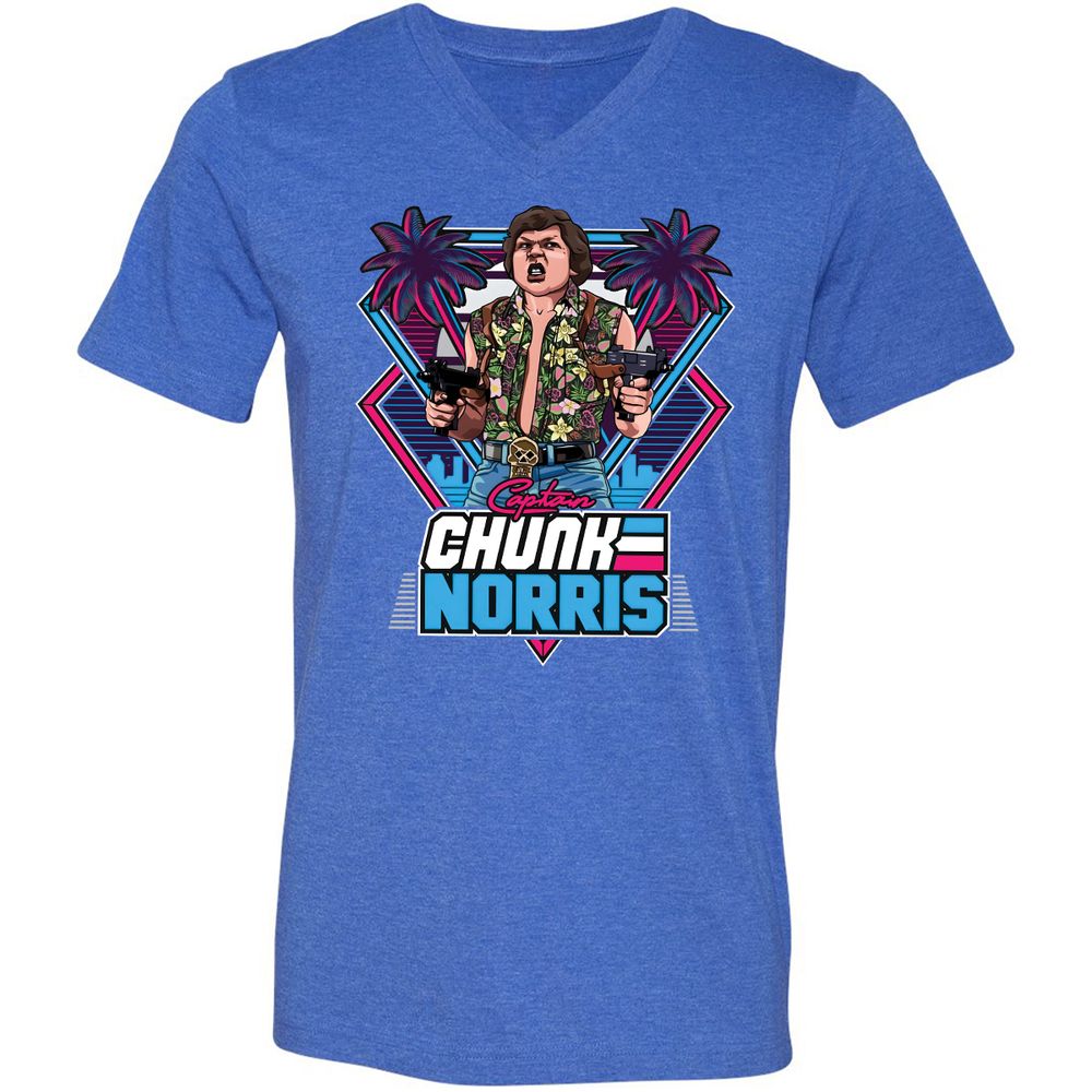 Unisex V-Neck T-Shirt - GECEBCEC - Heather True Royal - 14