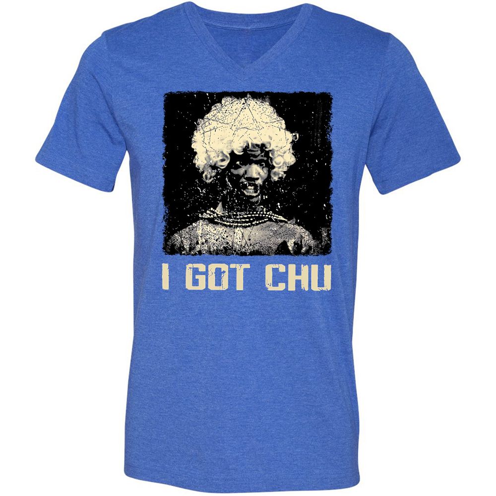 Unisex V-Neck T-Shirt - ZEMCYDUK - Heather True Royal - 14