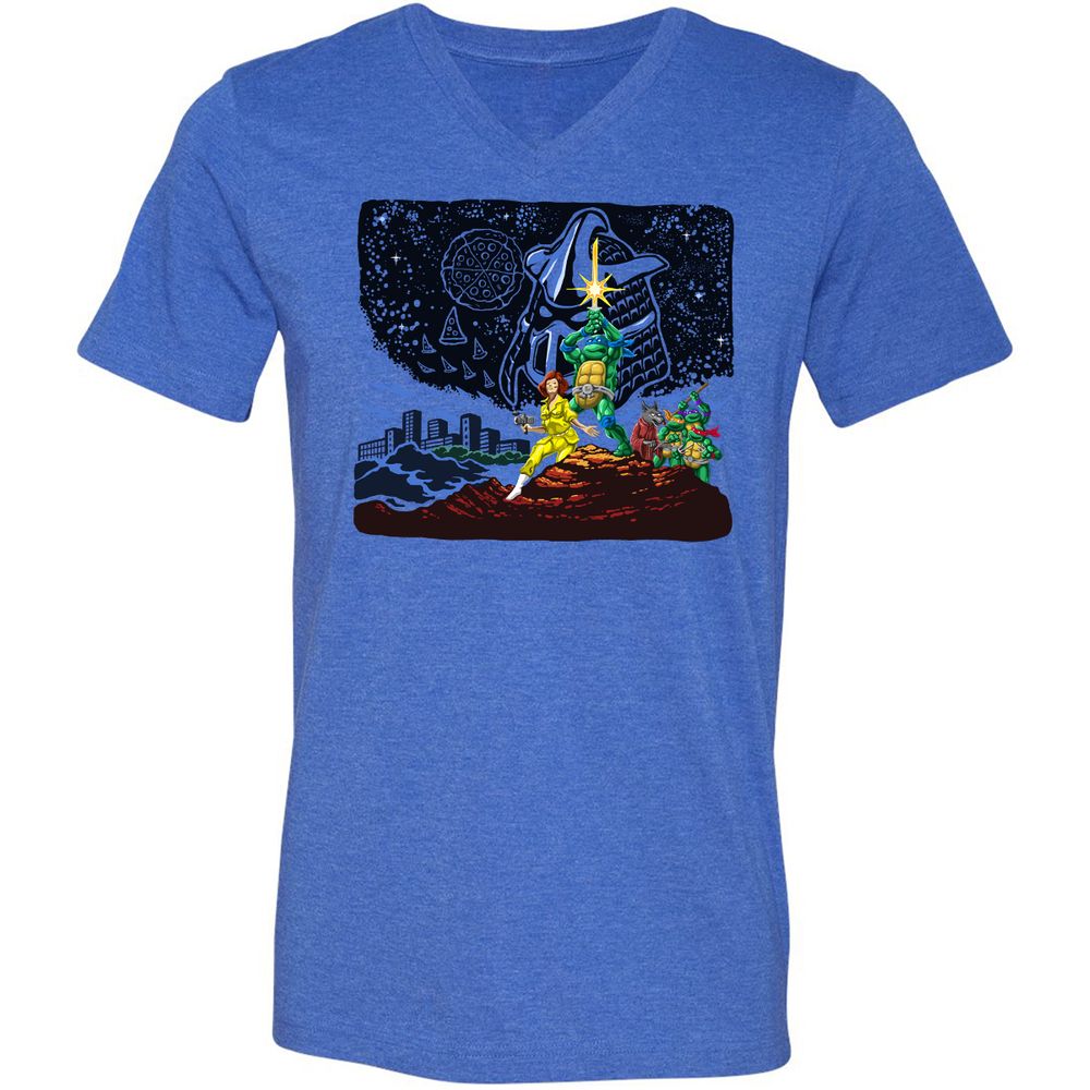 Unisex V-Neck T-Shirt - N1RU5FDP - Heather True Royal - 14