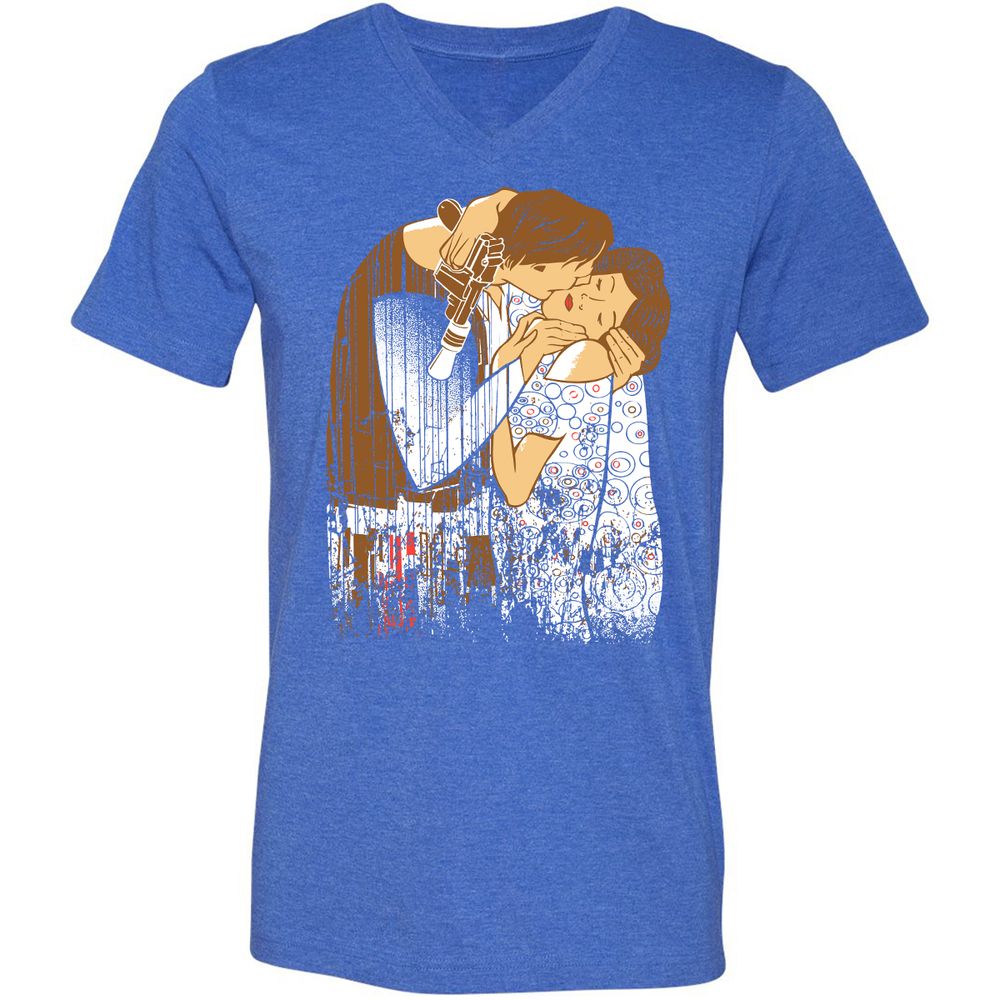 Unisex V-Neck T-Shirt - TCDCDGS8 - Heather True Royal - 14