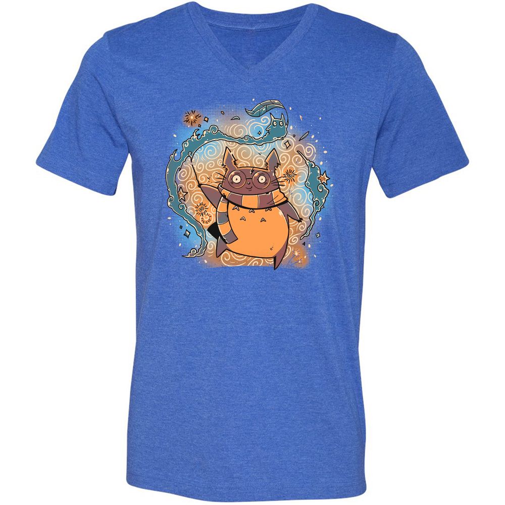 Unisex V-Neck T-Shirt - 5K4QAN57 - Heather True Royal - 14