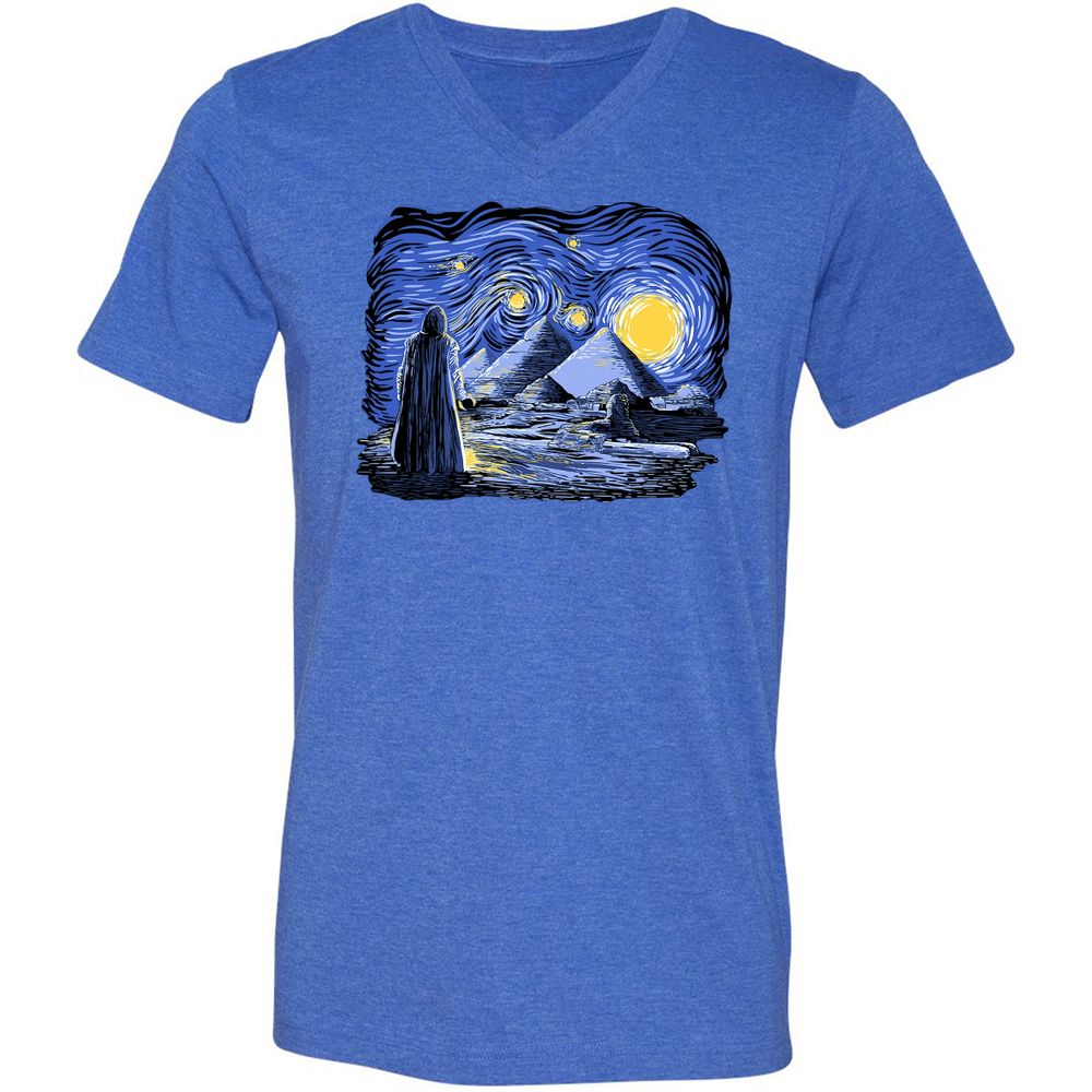 Unisex V-Neck T-Shirt - VYHCPHBA - Heather True Royal - 14