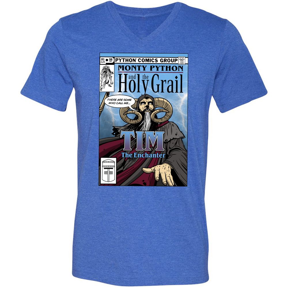 Unisex V-Neck T-Shirt - T24B1DHX - Heather True Royal - 14