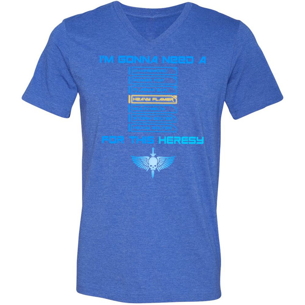 Unisex V-Neck T-Shirt - BLZQ53P1 - Heather True Royal - 14