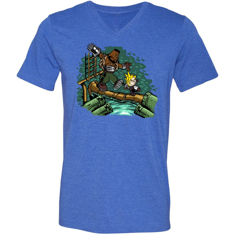 Unisex V-Neck T-Shirt - 82UL7UUX - Heather True Royal - 14