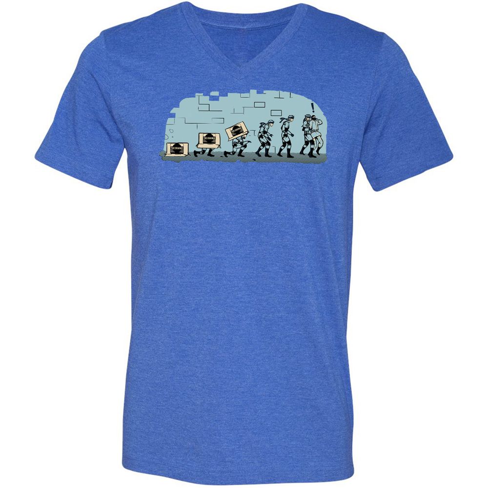 Unisex V-Neck T-Shirt - R16BXFC9 - Heather True Royal - 14