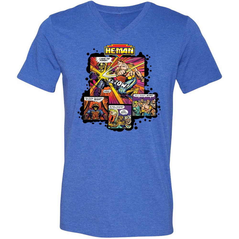 Unisex V-Neck T-Shirt - NCRB7UHX - Heather True Royal - 14