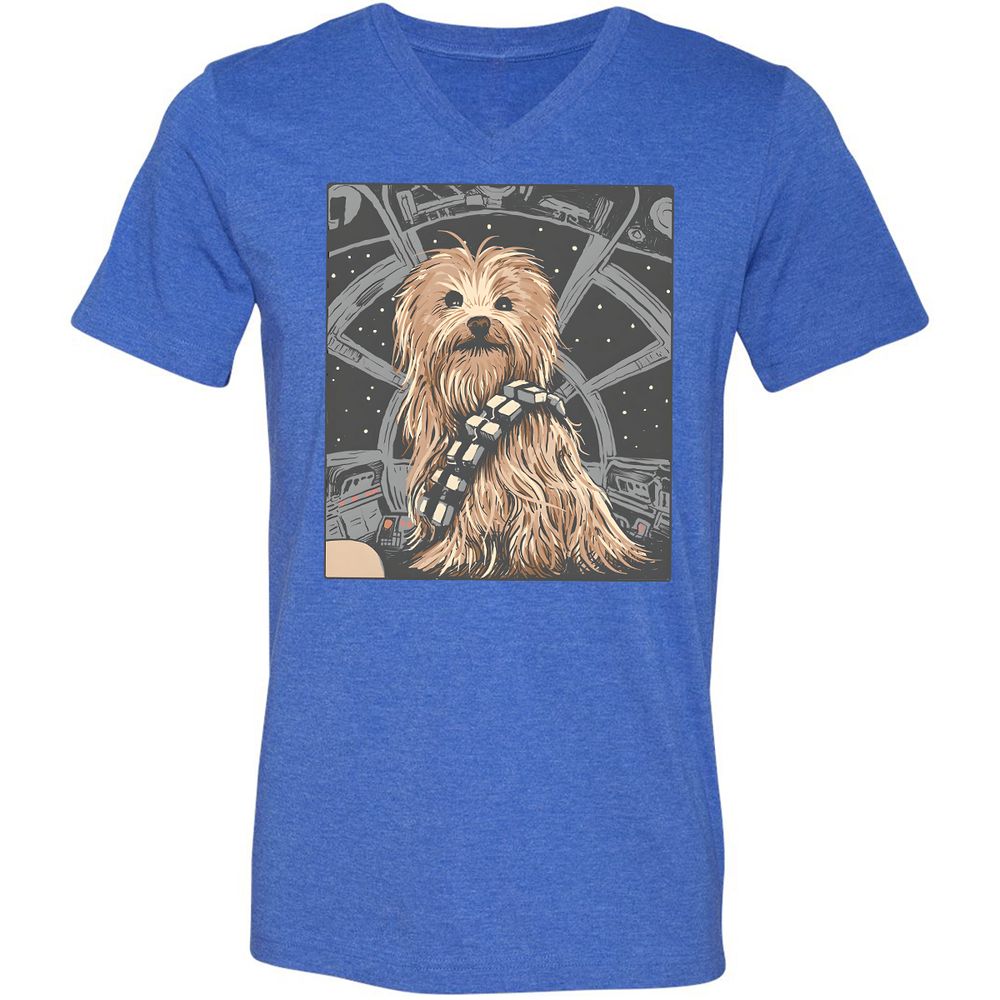 Unisex V-Neck T-Shirt - 5B4SERCY - Heather True Royal - 14