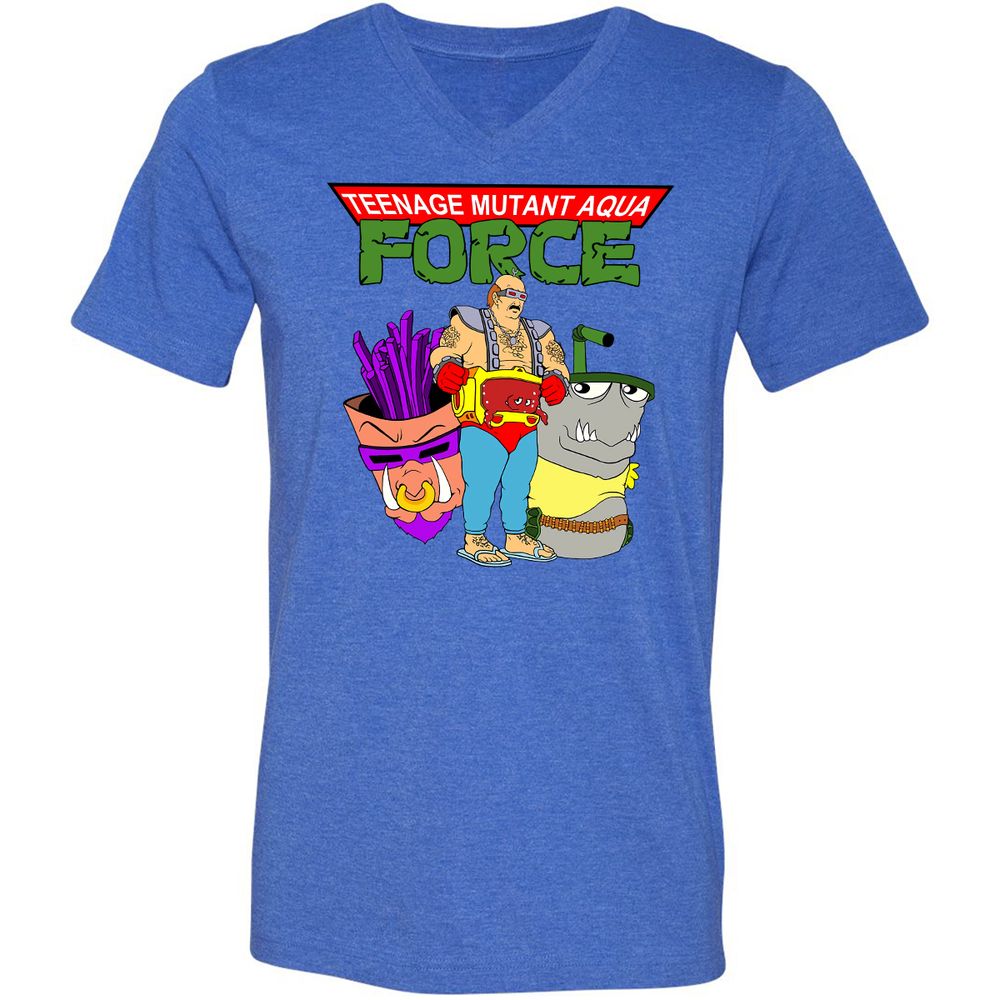 Unisex V-Neck T-Shirt - ZG72MDDD - Heather True Royal - 14