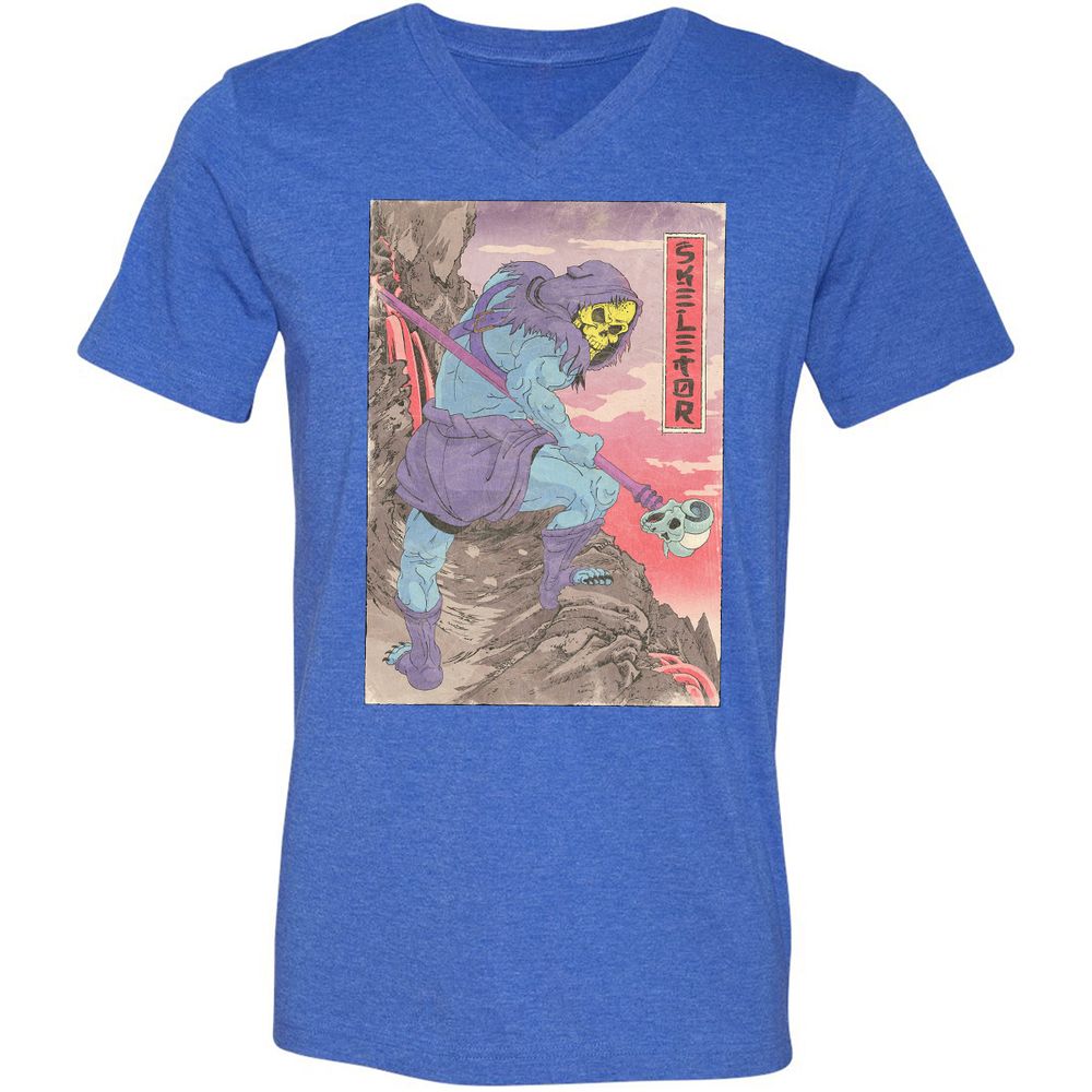 Unisex V-Neck T-Shirt - QTQ6VNSB - Heather True Royal - 14