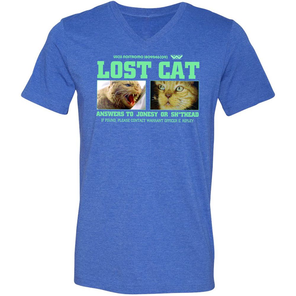 Unisex V-Neck T-Shirt - R84XMN4U - Heather True Royal - 14