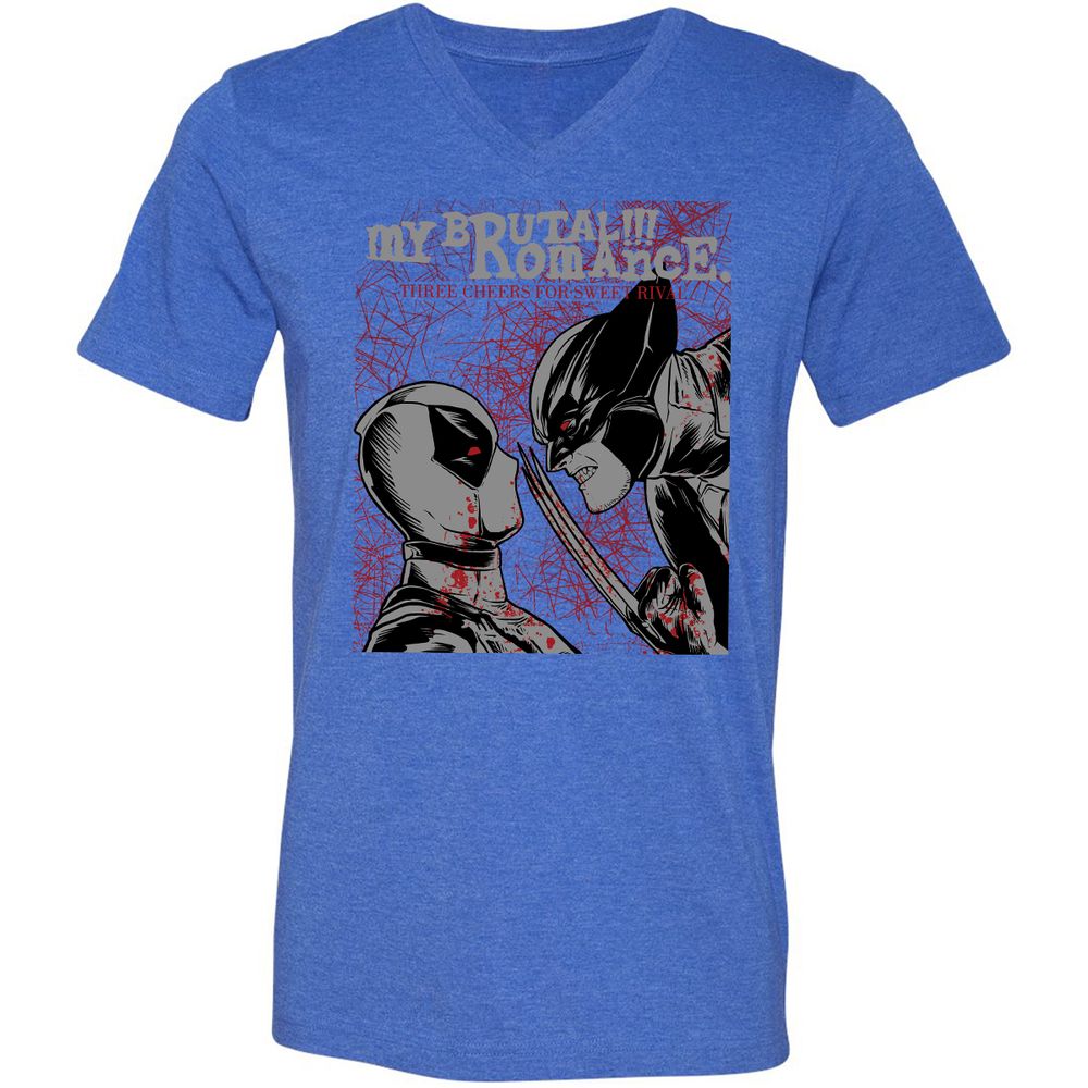 Unisex V-Neck T-Shirt - GG1T42LL - Heather True Royal - 14