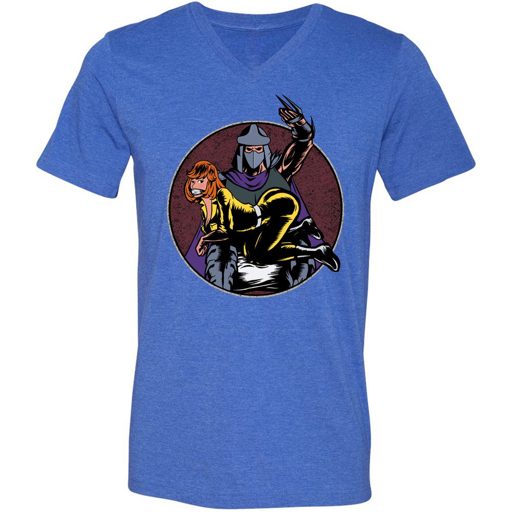 Unisex V-Neck T-Shirt - P4GC758K - Heather True Royal - 14