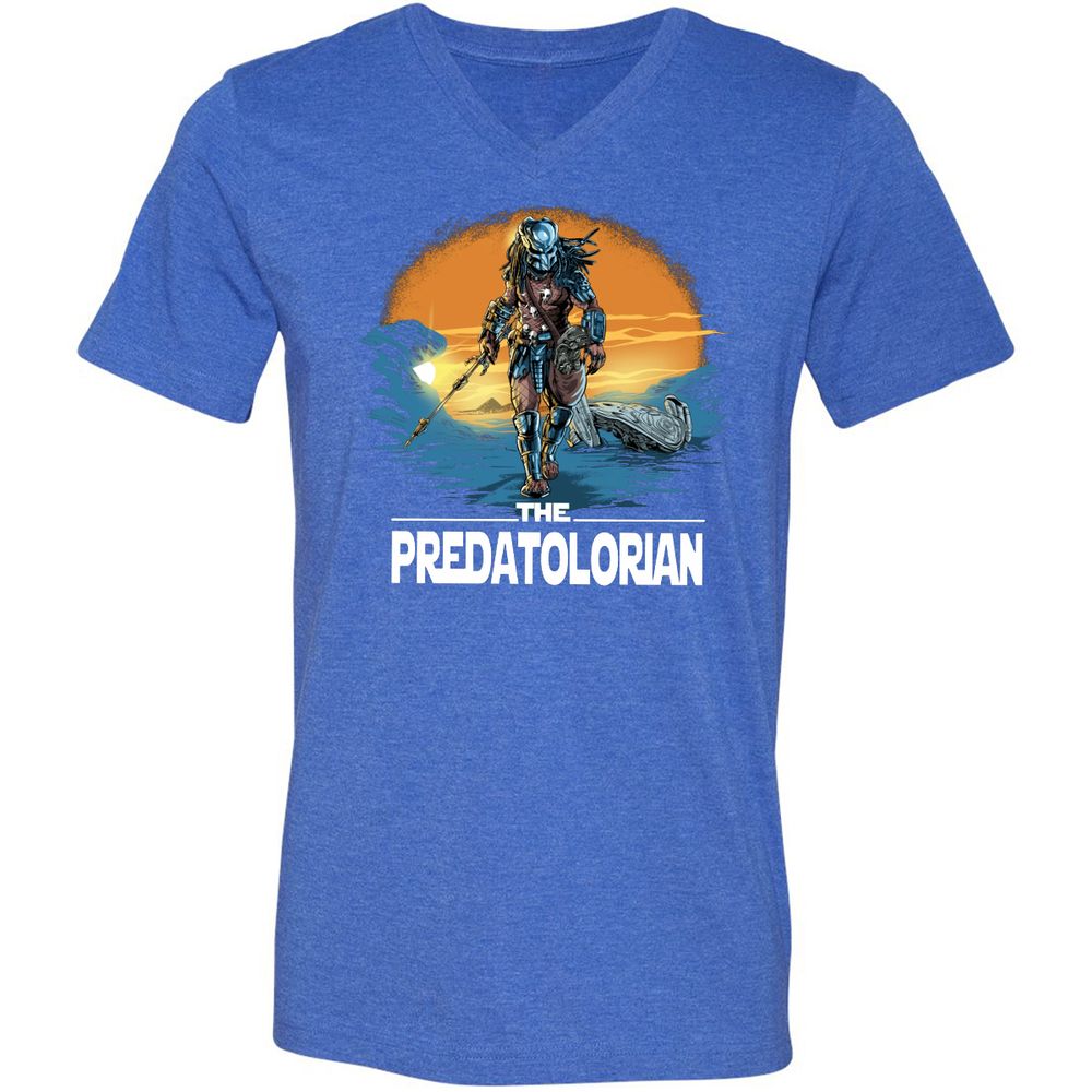 Unisex V-Neck T-Shirt - TZZJ1359 - Heather True Royal - 14