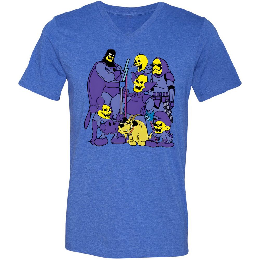 Unisex V-Neck T-Shirt - Y1G2K1KQ - Heather True Royal - 14