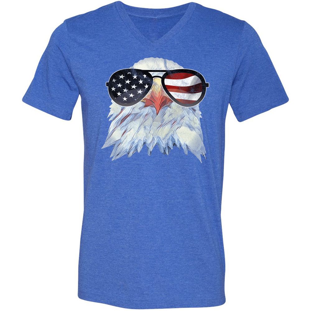 Unisex V-Neck T-Shirt - 2RLNRDUQ - Heather True Royal - 14