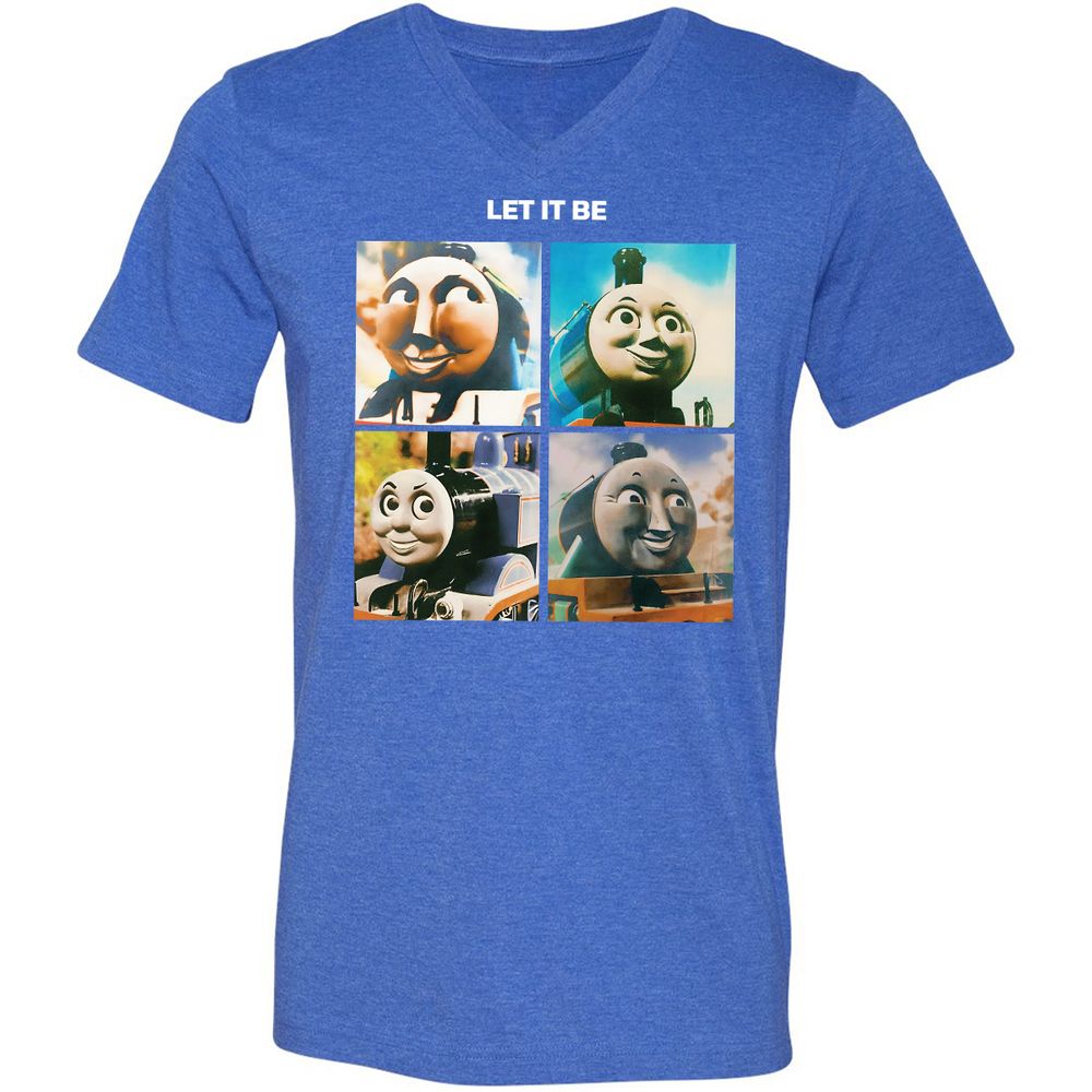 Unisex V-Neck T-Shirt - 72GWQUHN - Heather True Royal - 14